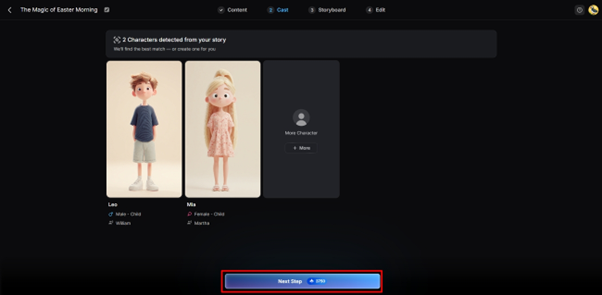 select ai slideshow video character