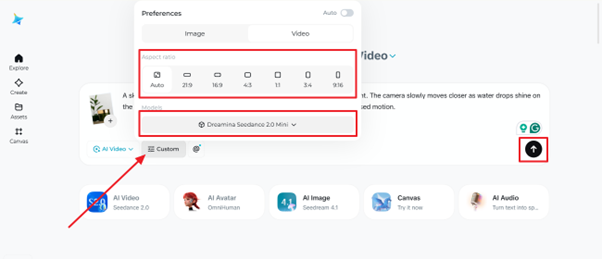 choose the aspect ratio