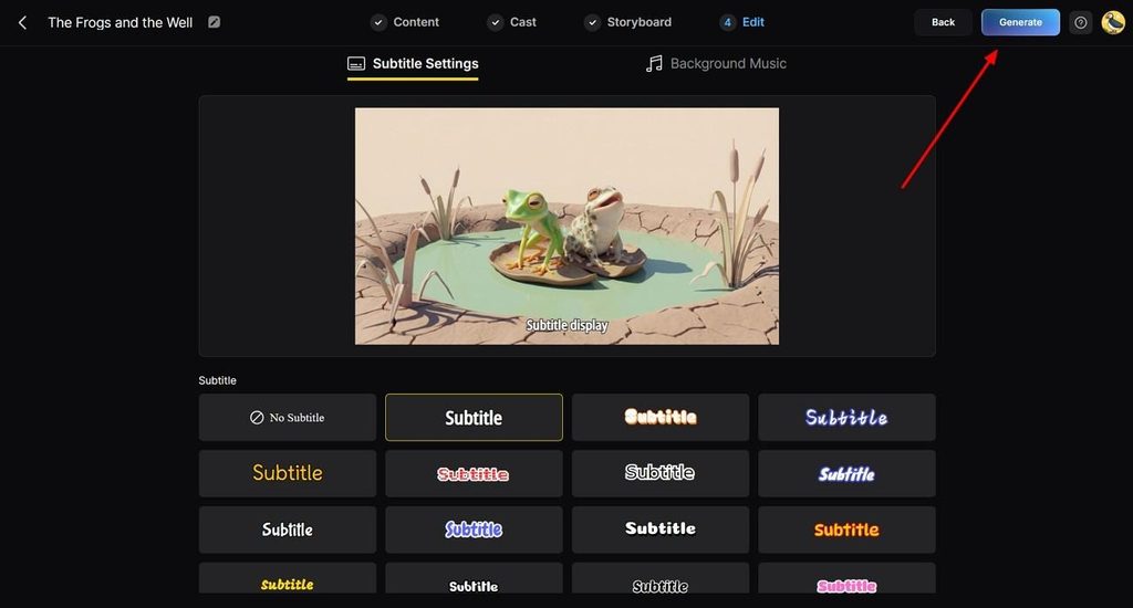 adjust the subtitle settings