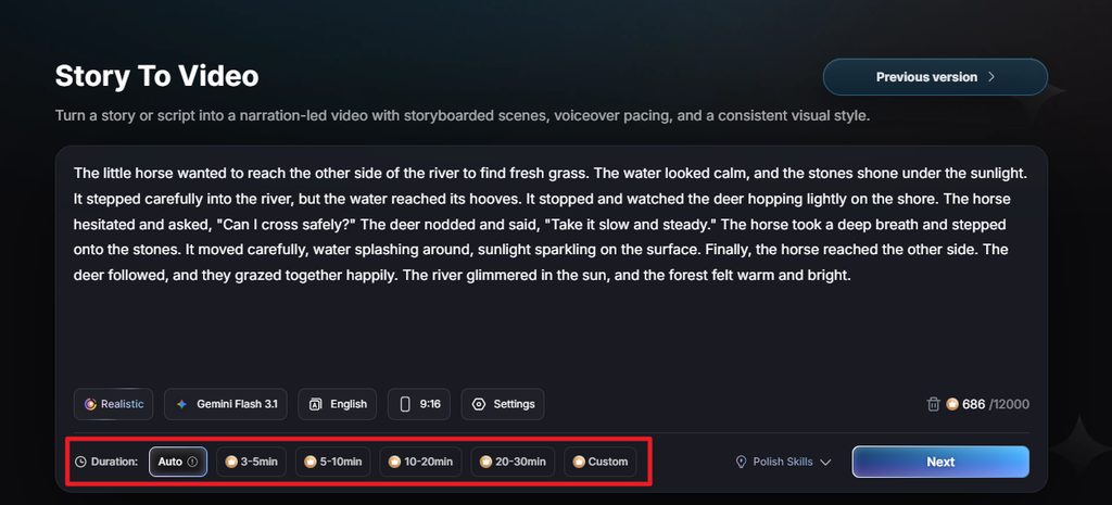 adjust duration according to your video