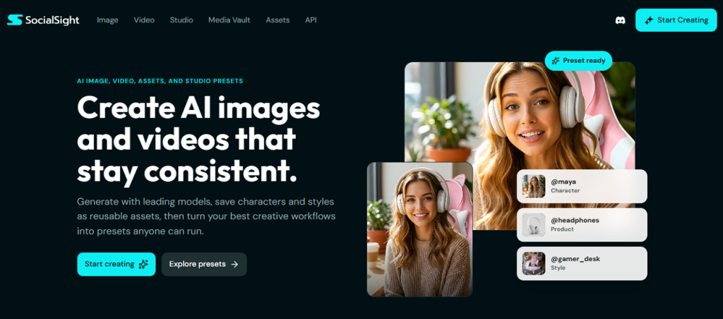 main dashboard of socialsight ai