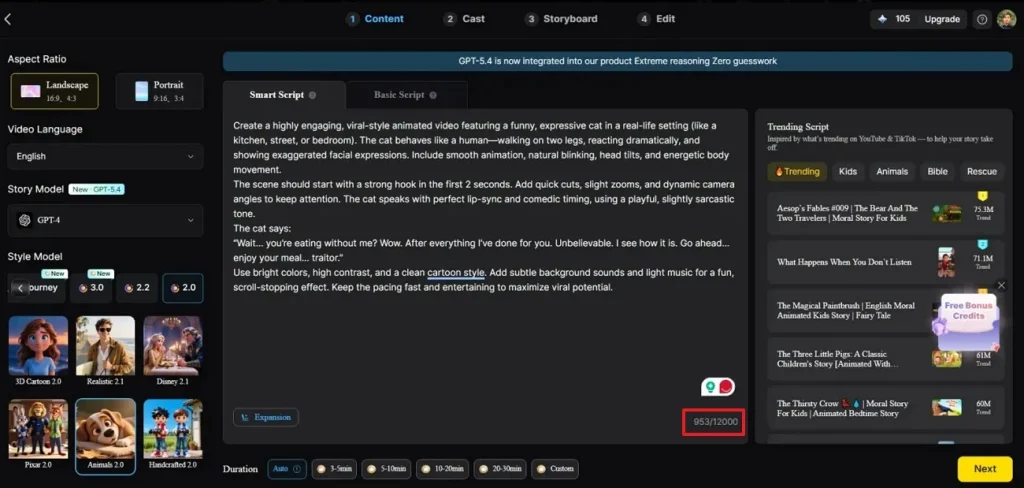 build a long video script