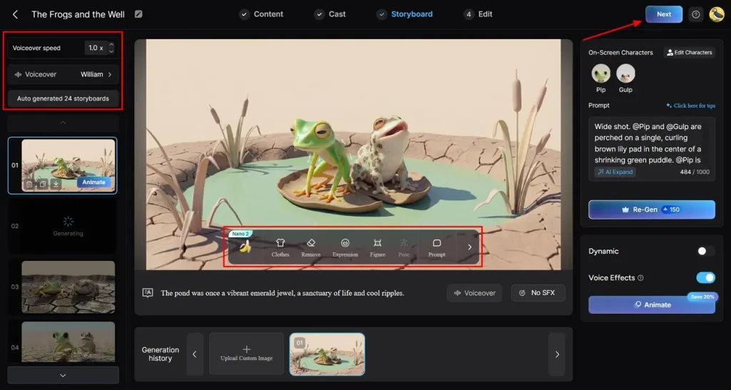 adjust scene and motion settings