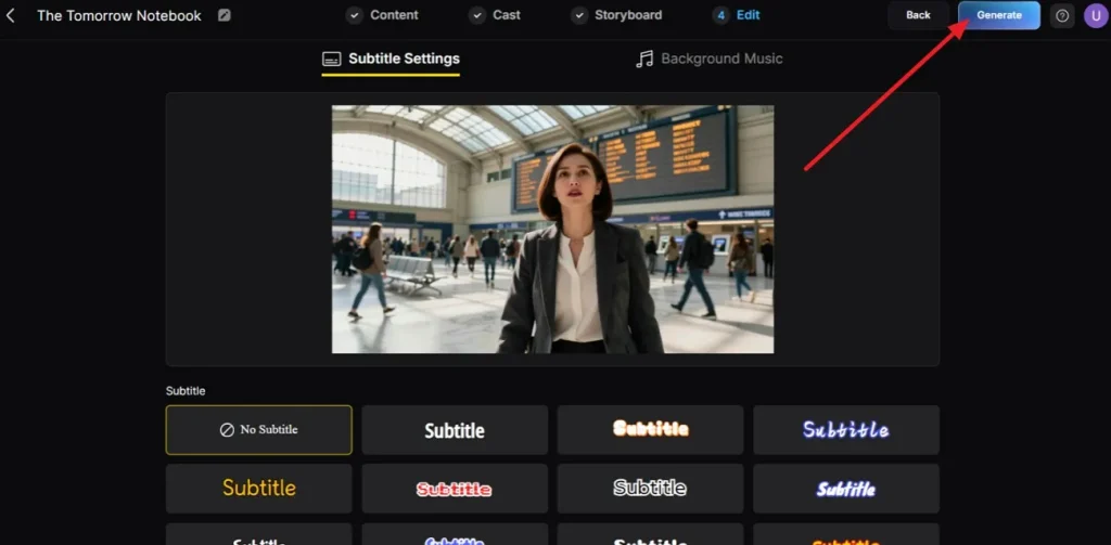 choose subtitle style layout