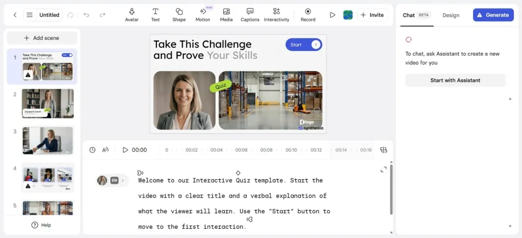 write script for presentation synthesia