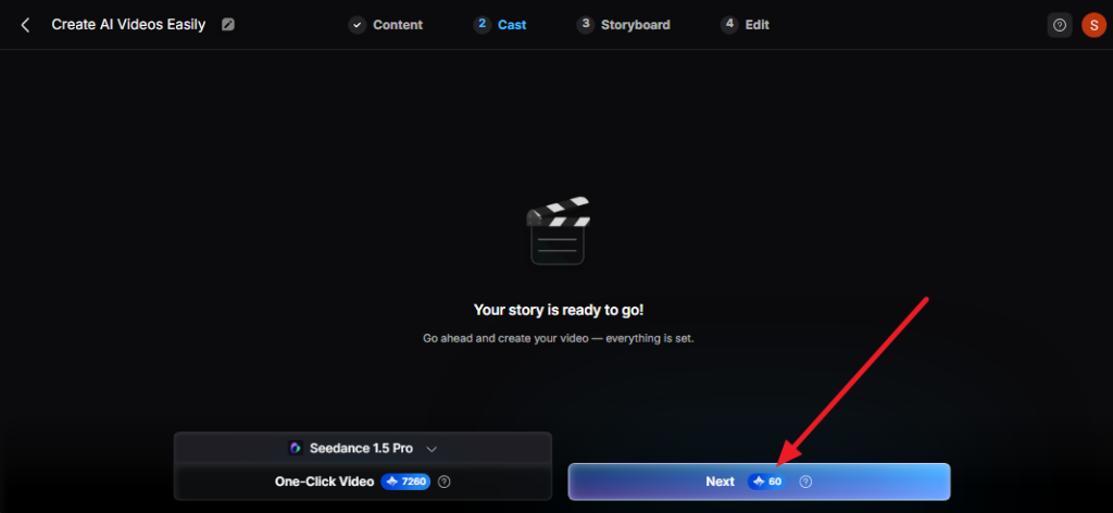 press on next button
