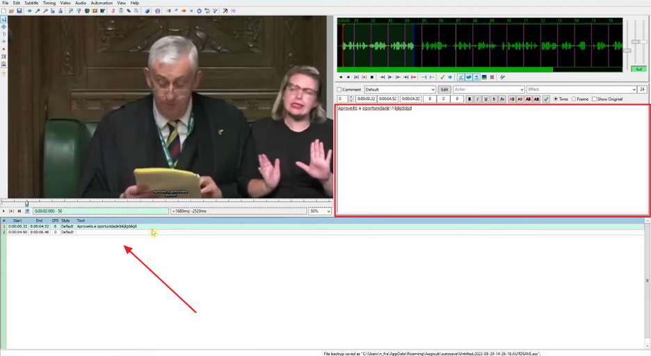 edit subtitle in video using aegisub