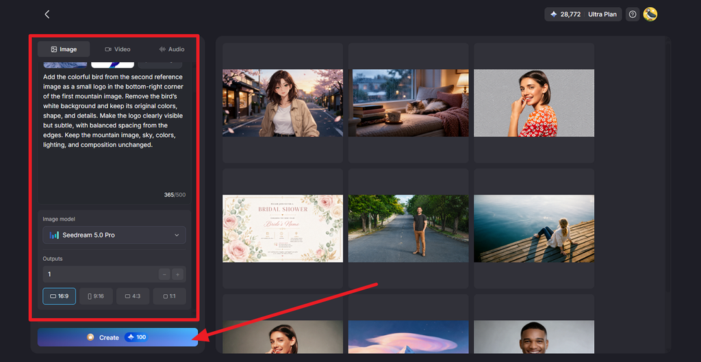 upload photo and describe logo placement