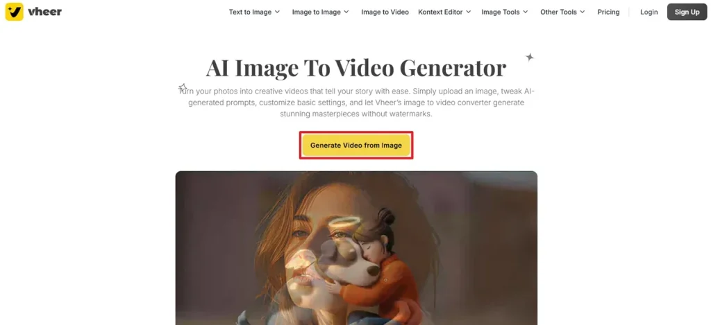 access image to video generation tool