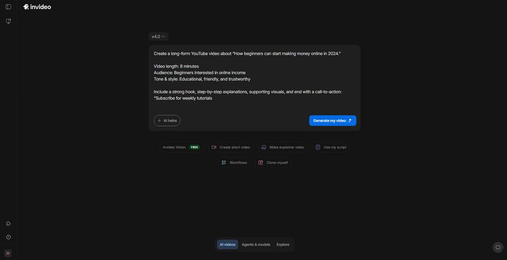 create video through guided workflow
