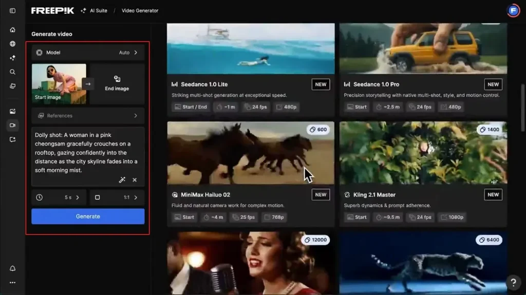 enter script and generate video