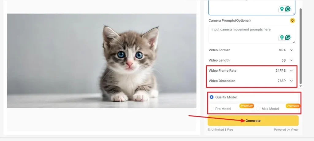 adjust frame rate output model video