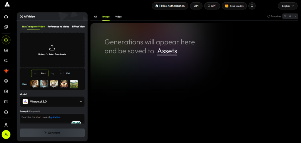 vivago video editing dashboard