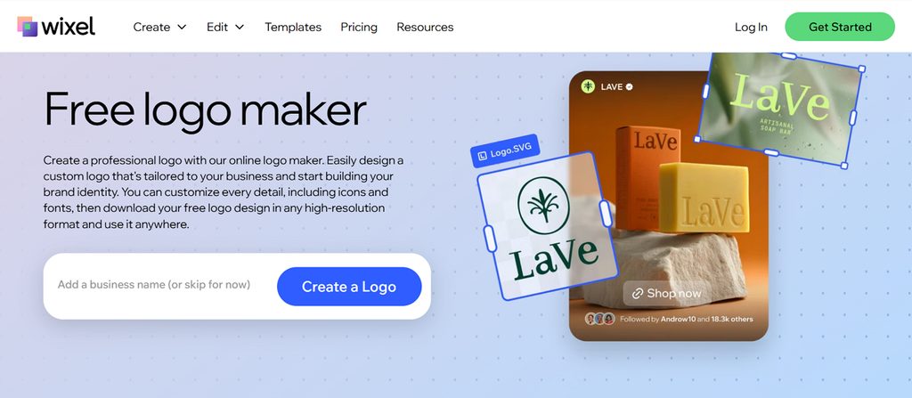wix logo creation page